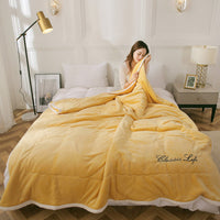 HKM-529683 Luxurious Lamb Cashmere Three-Layer Blanket - Available in Multiple Sizes