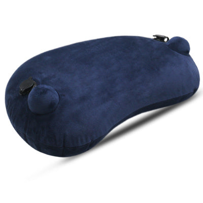 HKM-529811 Portable Inflatable Lumbar Support Pillow for Office, Travel & Naps - Dark Blue, Gray, Green
