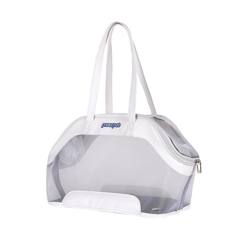 HKM-529875 MOORPET Medium Leather Cat Carry Bag - Stylish Pet Travel Bag in Multiple Colors