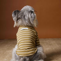 HKM-530003 Skin-Friendly Close-Fitting Dog Undershirt for Maltese & Schnauzer - Dark Blue, Brown, or Red Stripes