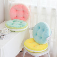 HKM-530067 Plush Macaron Biscuit Thickened Stool Cushion for Office, Bay Window, or Dining Chair - Available in Blue, Green, Yellow
