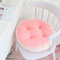 HKM-530067 Plush Macaron Biscuit Thickened Stool Cushion for Office, Bay Window, or Dining Chair - Available in Blue, Green, Yellow