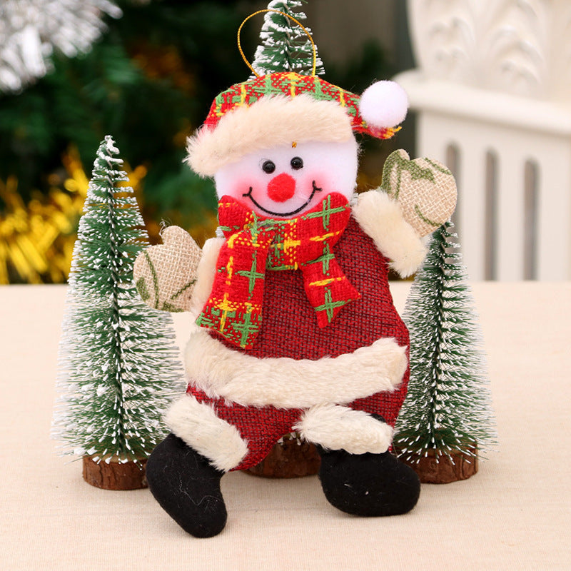 HKM-530131 Handmade Multicolor Dancing Cloth Puppet Pendant - Christmas Decor (18x12cm)