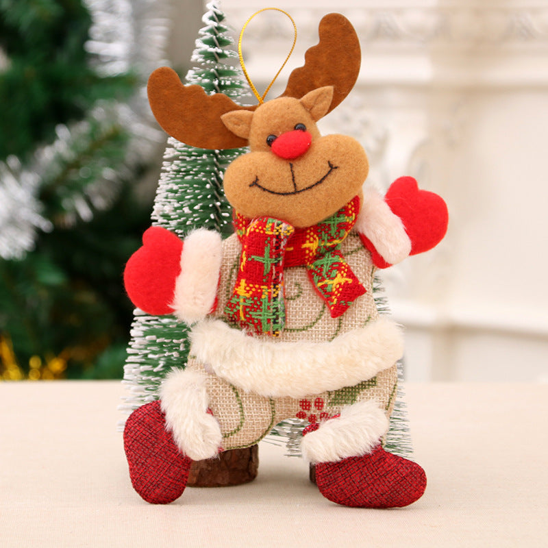 HKM-530131 Handmade Multicolor Dancing Cloth Puppet Pendant - Christmas Decor (18x12cm)