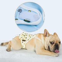 HKM-530195 Casual Cotton Physiological Pants for Dogs - Anti-harassment Design, Yellow & Blue, Sizes S-XL