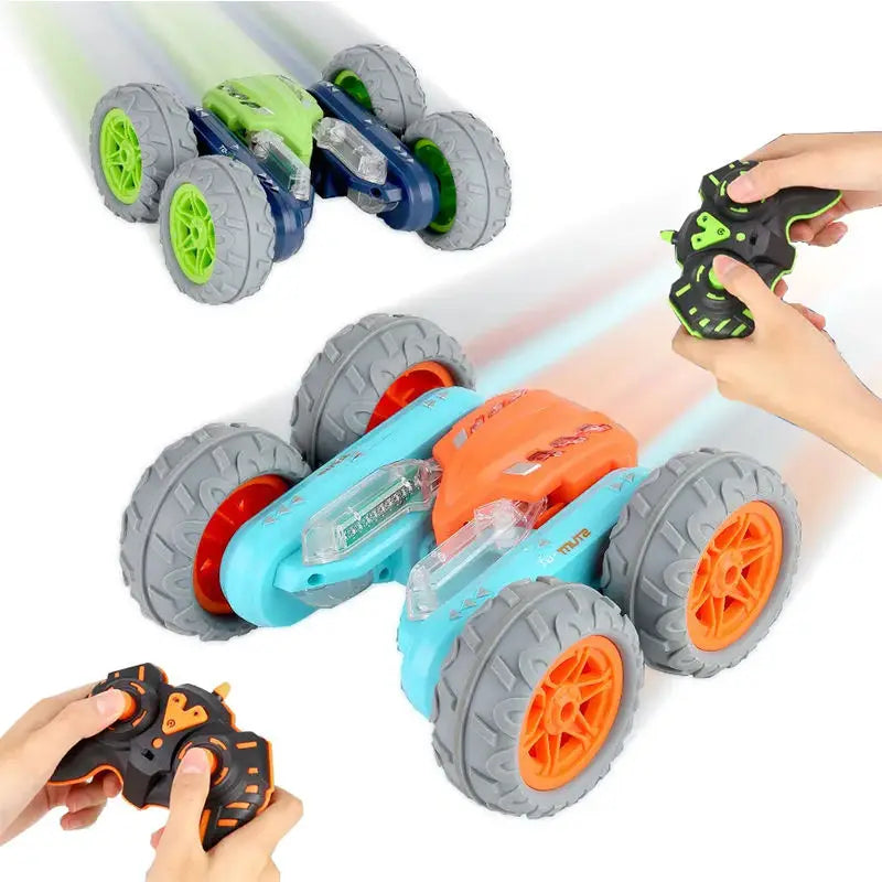 HKM-530259 Double-Sided Swing Arm RC Stunt Car with LED Flash Light, 2.4GHz 360 Rotation Remote Control Truck for Kids