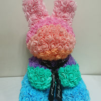 HKM-530451 Eternal Rose Bunny Decoration for Romantic Occasions - Ideal Wedding, Engagement & Gift Choice 45cm