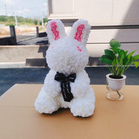 HKM-530451 Eternal Rose Bunny Decoration for Romantic Occasions - Ideal Wedding, Engagement & Gift Choice 45cm