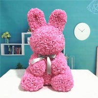 HKM-530451 Eternal Rose Bunny Decoration for Romantic Occasions - Ideal Wedding, Engagement & Gift Choice 45cm