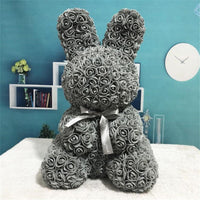 HKM-530451 Eternal Rose Bunny Decoration for Romantic Occasions - Ideal Wedding, Engagement & Gift Choice 45cm