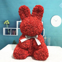HKM-530451 Eternal Rose Bunny Decoration for Romantic Occasions - Ideal Wedding, Engagement & Gift Choice 45cm