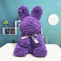 HKM-530451 Eternal Rose Bunny Decoration for Romantic Occasions - Ideal Wedding, Engagement & Gift Choice 45cm