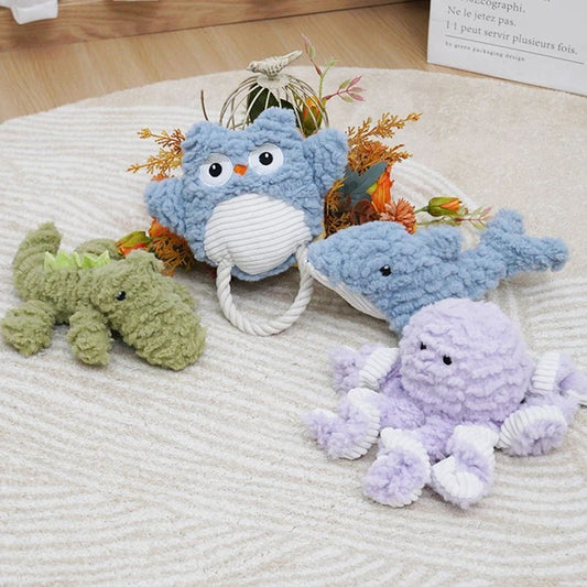 HKM-530515 Caterpillar Shape Bite-Resistant Dog Toy – Plush & Squeaky for Small to Large Dogs