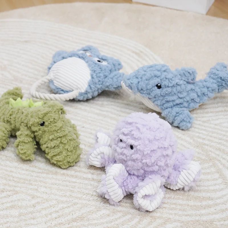 HKM-530515 Caterpillar Shape Bite-Resistant Dog Toy – Plush & Squeaky for Small to Large Dogs
