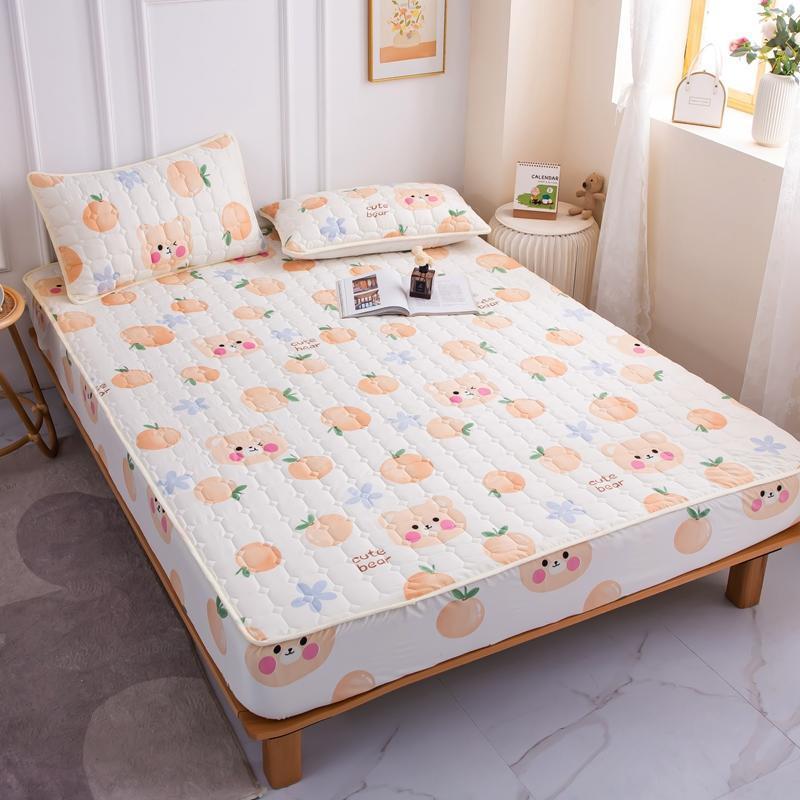 HKM-530643 Cotton Covered Anti-Slip Cartoon Fitted Sheet with Floral Design