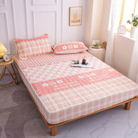 HKM-530643 Cotton Covered Anti-Slip Cartoon Fitted Sheet with Floral Design