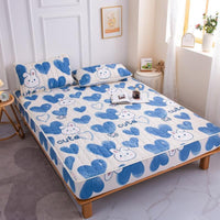 HKM-530643 Cotton Covered Anti-Slip Cartoon Fitted Sheet with Floral Design