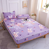 HKM-530643 Cotton Covered Anti-Slip Cartoon Fitted Sheet with Floral Design