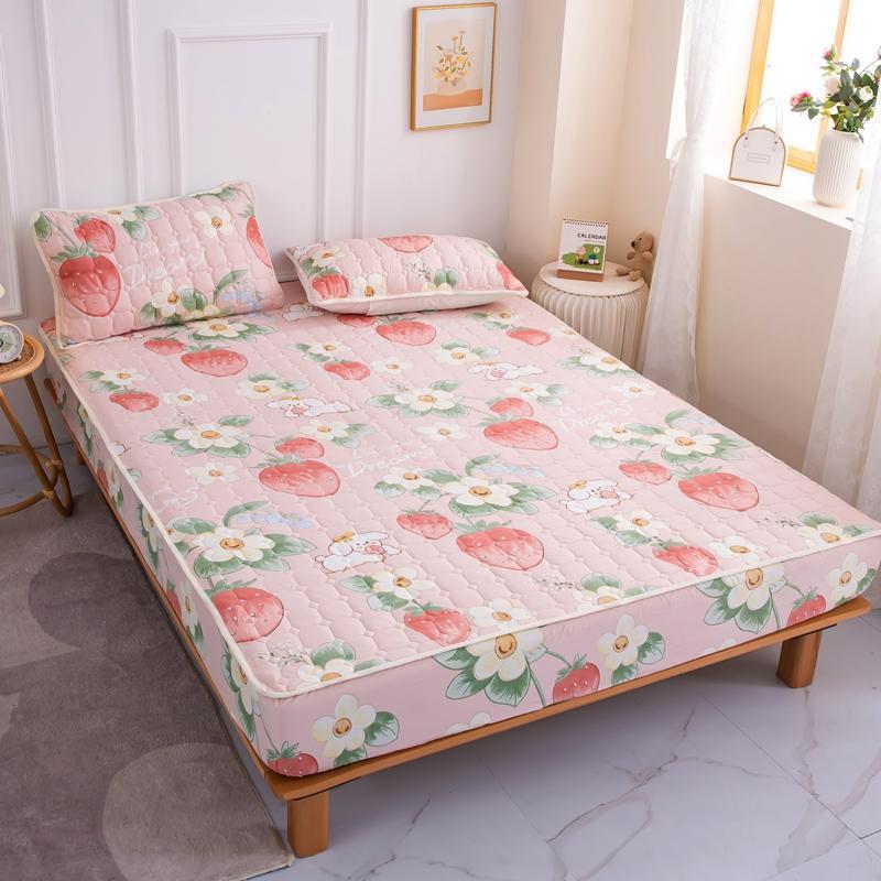 HKM-530643 Cotton Covered Anti-Slip Cartoon Fitted Sheet with Floral Design