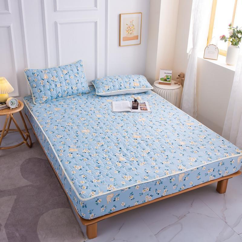 HKM-530643 Cotton Covered Anti-Slip Cartoon Fitted Sheet with Floral Design