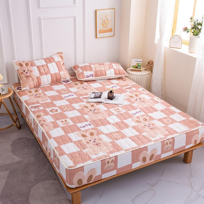 HKM-530643 Cotton Covered Anti-Slip Cartoon Fitted Sheet with Floral Design