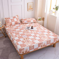 HKM-530643 Cotton Covered Anti-Slip Cartoon Fitted Sheet with Floral Design