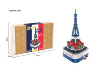 HKM-530643 Iron Tower Music Box Building Blocks Set for Kids, 50 Pieces, Educational Model Toy, Ages 2-14