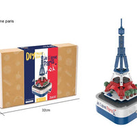 HKM-530643 Iron Tower Music Box Building Blocks Set for Kids, 50 Pieces, Educational Model Toy, Ages 2-14