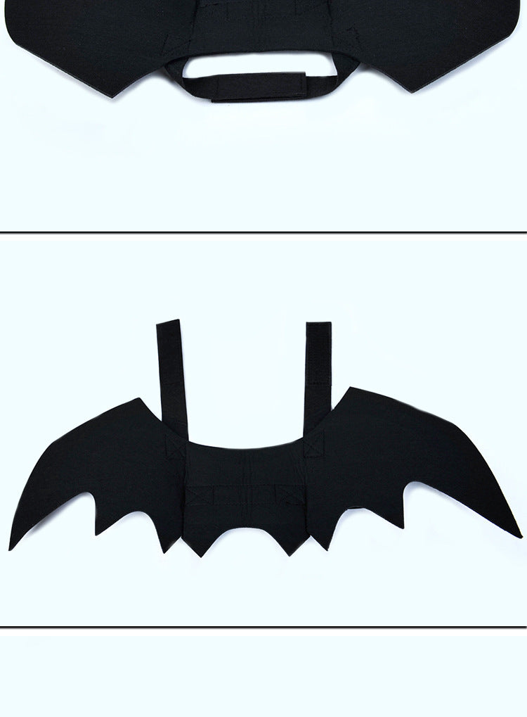 HKM-530707 Halloween Bat Wings Costume for Small Dogs and Cats - Black Felt Cloth, 45cm Length