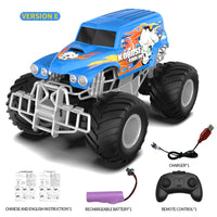 HKM-530835 Remote Control Big Wheel Graffiti Off-Road Climbing Car, 2.4G Wireless Control, Indoor/Outdoor Use, Ready-to-Go for Ages 5 & Up