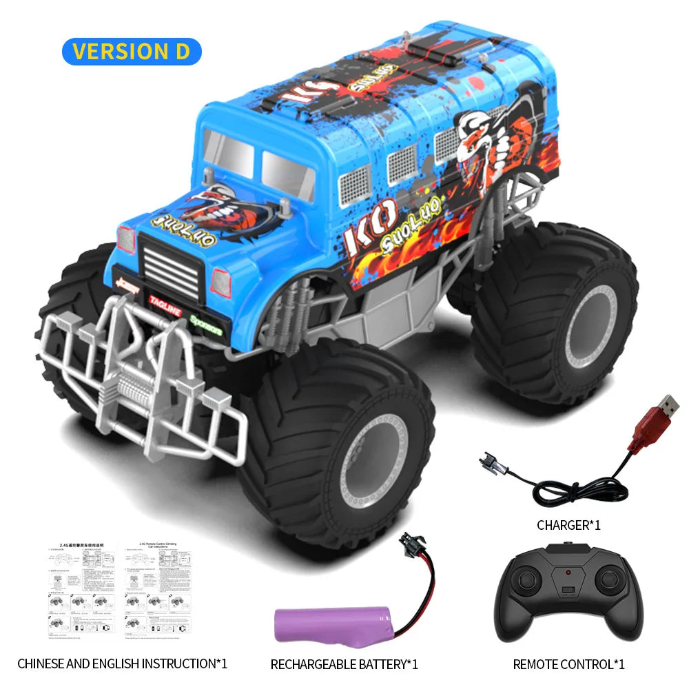 HKM-530835 Remote Control Big Wheel Graffiti Off-Road Climbing Car, 2.4G Wireless Control, Indoor/Outdoor Use, Ready-to-Go for Ages 5 & Up