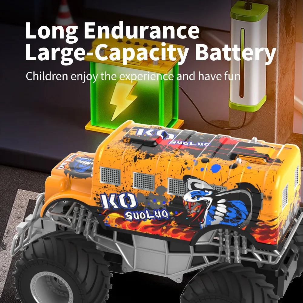 HKM-530835 Remote Control Big Wheel Graffiti Off-Road Climbing Car, 2.4G Wireless Control, Indoor/Outdoor Use, Ready-to-Go for Ages 5 & Up