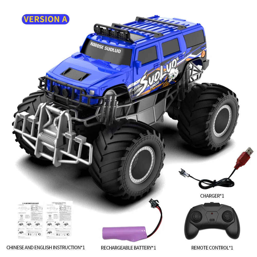 HKM-530835 Remote Control Big Wheel Graffiti Off-Road Climbing Car, 2.4G Wireless Control, Indoor/Outdoor Use, Ready-to-Go for Ages 5 & Up