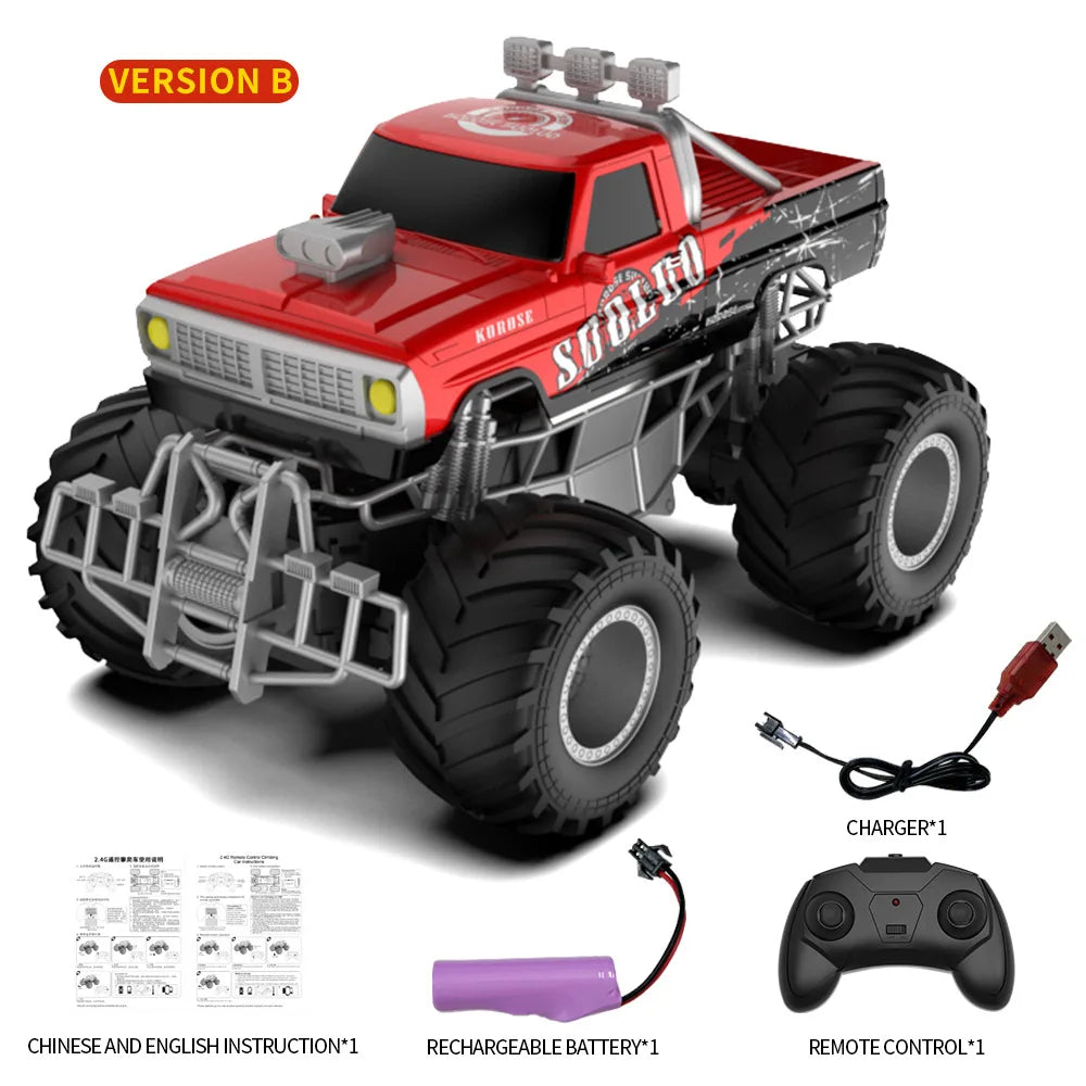 HKM-530835 Remote Control Big Wheel Graffiti Off-Road Climbing Car, 2.4G Wireless Control, Indoor/Outdoor Use, Ready-to-Go for Ages 5 & Up