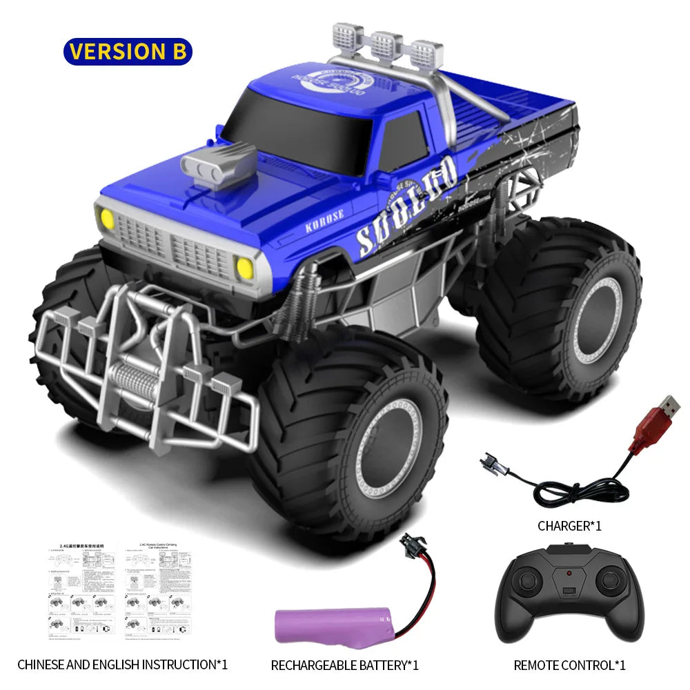 HKM-530835 Remote Control Big Wheel Graffiti Off-Road Climbing Car, 2.4G Wireless Control, Indoor/Outdoor Use, Ready-to-Go for Ages 5 & Up