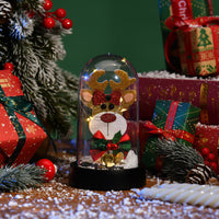HKM-530963 LED Light Christmas Tree Glass Lampshade with Silk Flower Decoration Options