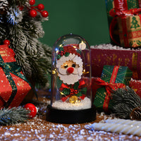 HKM-530963 LED Light Christmas Tree Glass Lampshade with Silk Flower Decoration Options