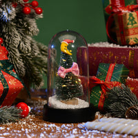 HKM-530963 LED Light Christmas Tree Glass Lampshade with Silk Flower Decoration Options