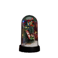 HKM-530963 LED Light Christmas Tree Glass Lampshade with Silk Flower Decoration Options