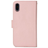 HKM-531091 Two-in-One Sheep Pattern Flip Phone Case for Apple Devices - PU Material, Simple Solid Color Design