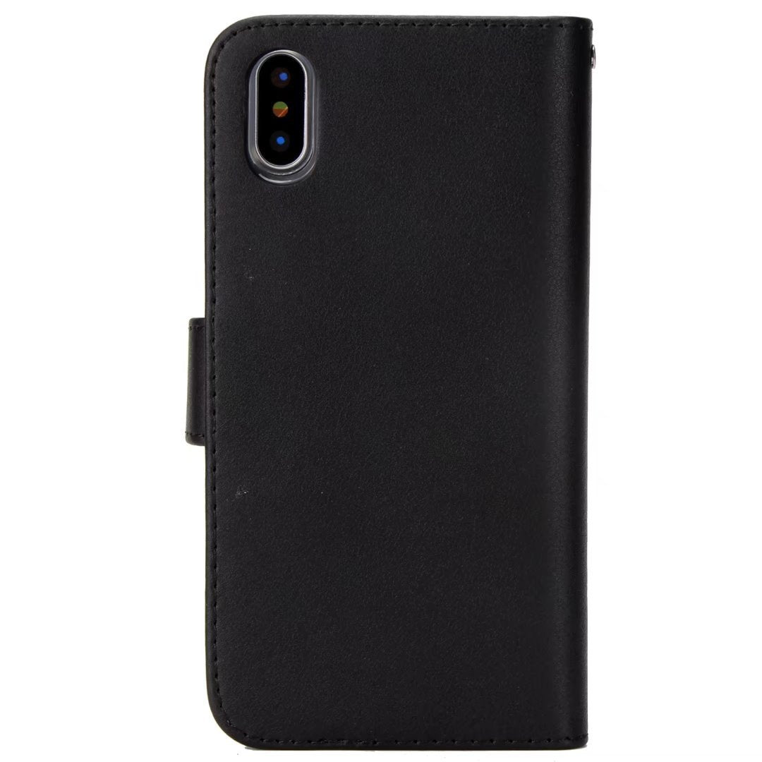 HKM-531091 Two-in-One Sheep Pattern Flip Phone Case for Apple Devices - PU Material, Simple Solid Color Design