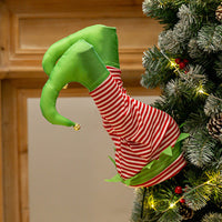 HKM-531283 Creative Christmas Leg Decorations - Red & Striped Design, Versatile Holiday Accents for Festive Decor