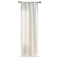 HKM-531539 Bohemian Lace Cotton Linen Texture Semi-Sheer Curtain in Various Sizes