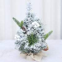 HKM-531603 Mini Christmas Potted Plant Decoration with Ornaments - PE and Wood Material