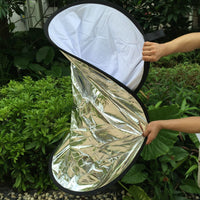 HKM-531731 5-in-1 Portable Folding Reflector for Photography - Gold, Silver, White, Black Soft Light Studio Baffle