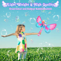 HKM-531795 Butterfly Bubble Wand Toy – Full-Automatic Light-Up With Music for Kids Ages 2-13