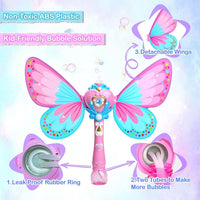 HKM-531795 Butterfly Bubble Wand Toy – Full-Automatic Light-Up With Music for Kids Ages 2-13