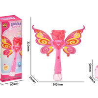 HKM-531795 Butterfly Bubble Wand Toy – Full-Automatic Light-Up With Music for Kids Ages 2-13