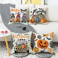 HKM-531795 Cartoon Car Pumpkin Print Sofa Pillow Case 45x45cm Nordic Style