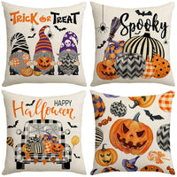 HKM-531795 Cartoon Car Pumpkin Print Sofa Pillow Case 45x45cm Nordic Style